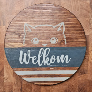 welkomstbord peekaboo cat